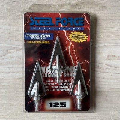 Steel Force Premium Stainless Steel Broadheads 4 blade 125 gr. 3 pk Lock Down
