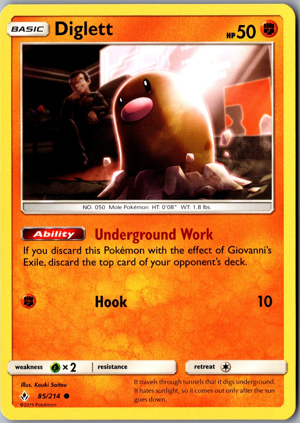 Diglett 85/214 Common Unbroken Bonds Lightly Played Pokemon Card TCG Single
