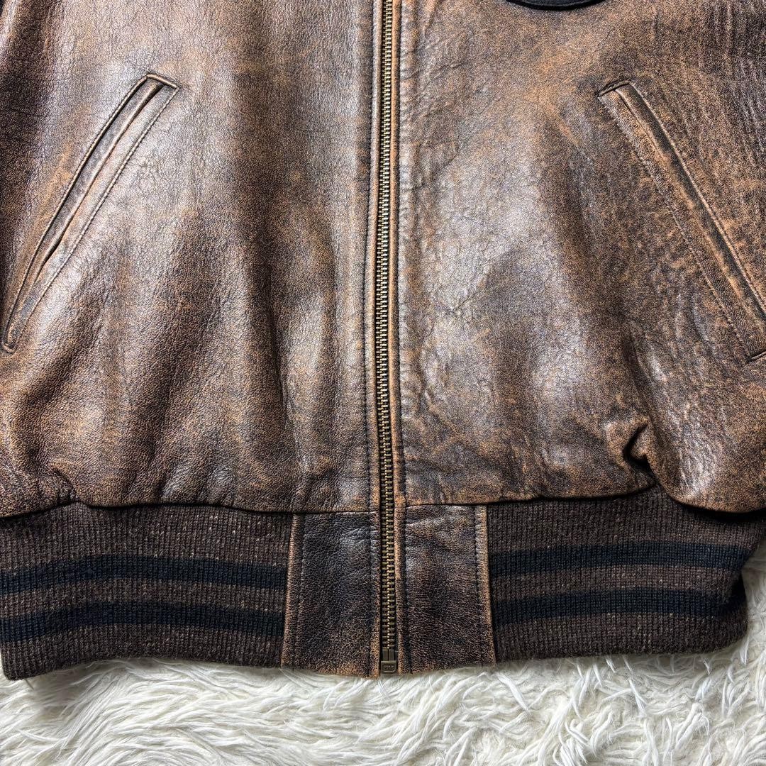 Good Condition VAN JACKET Stadium Jacket All Leat… - image 6