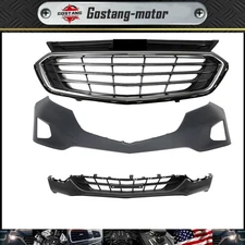 Front Bumper & Front Upper Grille Combo Set For Chevy Equinox 2018-2019