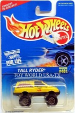 1996 Hot Wheels 481 Mainline Tall Ryder yellow
