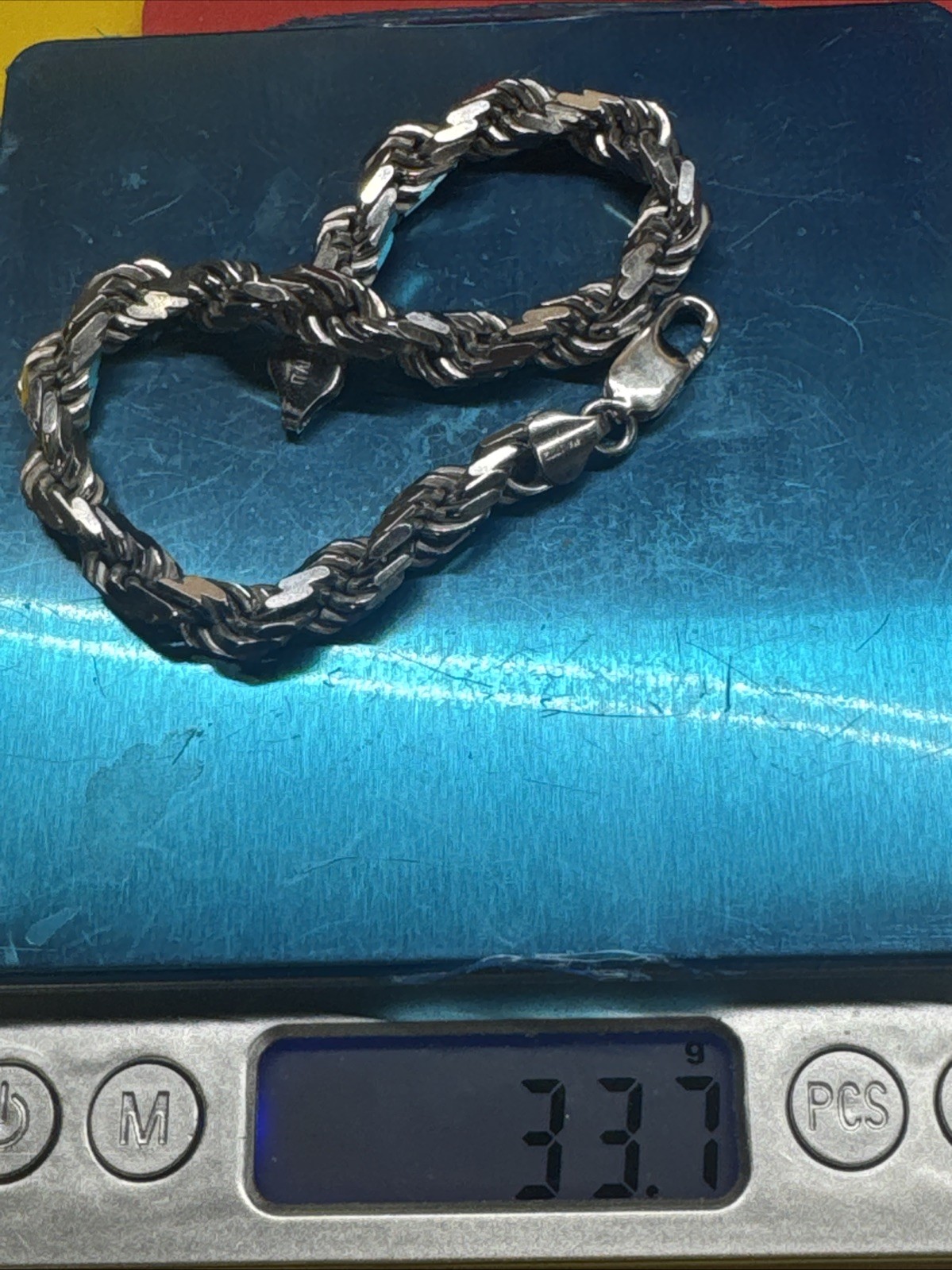 Real 925 SOLID Sterling Silver ROPE Bracelet, ITA… - image 3