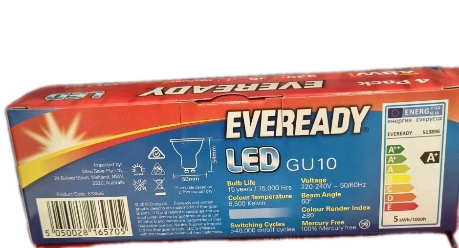 20 Pack GU10 9W 45W = 4.5W LED Light Bulbs Spotlight White Downlight Lamp Globe - Image 2 of 2