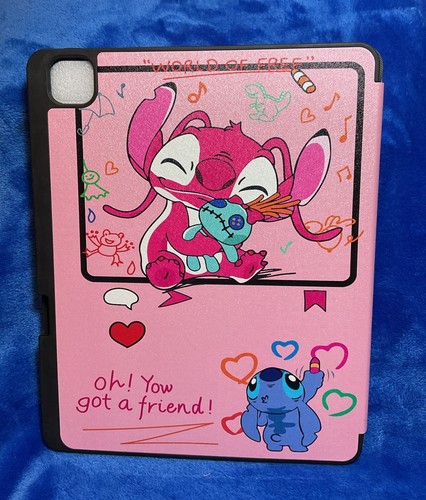 Disney 12.9” iPad Case Cover Tri Fold Front Lilo And Stitch W/Angel NEW IN PKG - Picture 2 of 7
