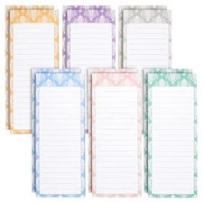 12-Pack Elegant Magnetic Shopping List, Scratch Pads (6 Colors, 60 Sheets Each)