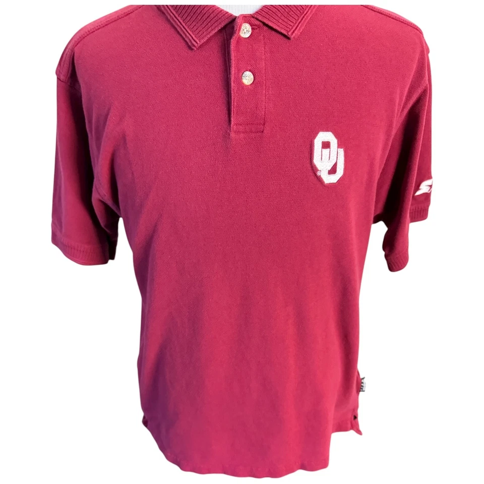 Camisa polo vintage University of Oklahoma Sooners para hombre talla grande L roja NCAA Foto 4 de 4