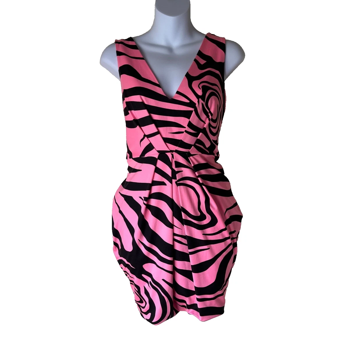 open lace back dress 2000s Pink Zebra Dress  Elektra Vintage