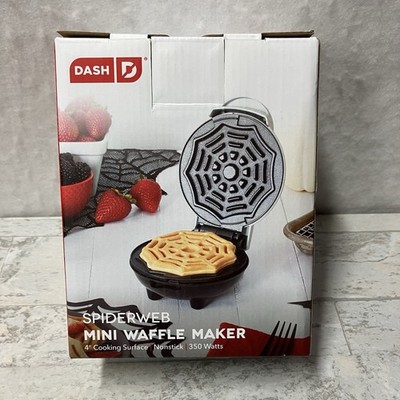 Dash Spider Web Mini Waffle Maker  4'' Cooking Surface Non-Stick Halloween NEW