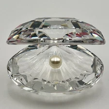 Swarovski Open Clam Shell With Pearl Rare Crystal Clear Figurine #014389 New 67