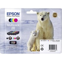 Epson Druckerpatrone T2616, 26 Original Kombi-Pack Schwarz, Cyan, Magenta, Gelb
