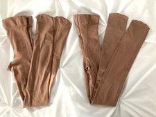 Body Wrappers Jazzy Tan Dance Jazz Ballet Tights Footed Size Adult S/M NEW  EC