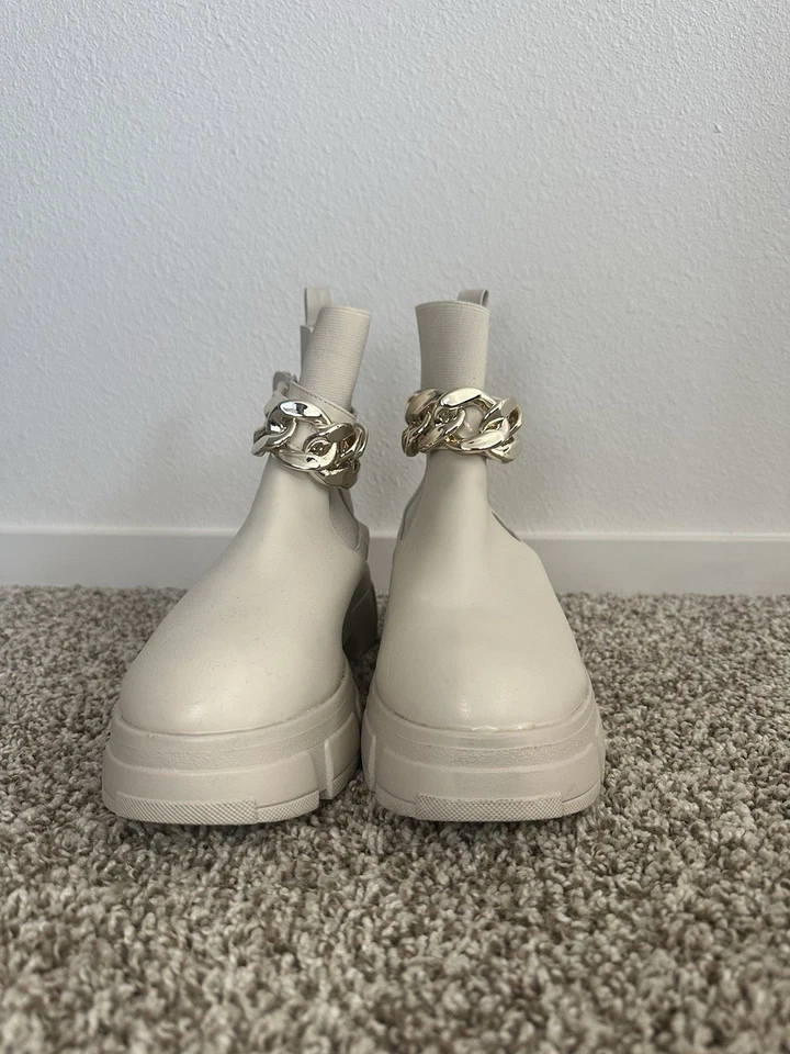 Botas de Combate Rachel Zoe Lyra Mujer Crema Neutra Talla 10 Foto 3 de 4