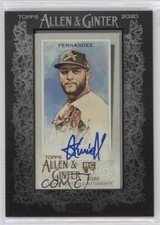 2020 Allen & Ginter's Mini Baseball Black Framed /25 Junior Fernandez Auto 0c2