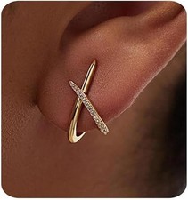 Gold Earrings for Women Trendy,14K Gold Stud Earrings Dainty Earrings Simple Min