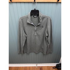 The North Face Mens Gray Quarter Zip Pullover Fleece Jacket Sweater Medium