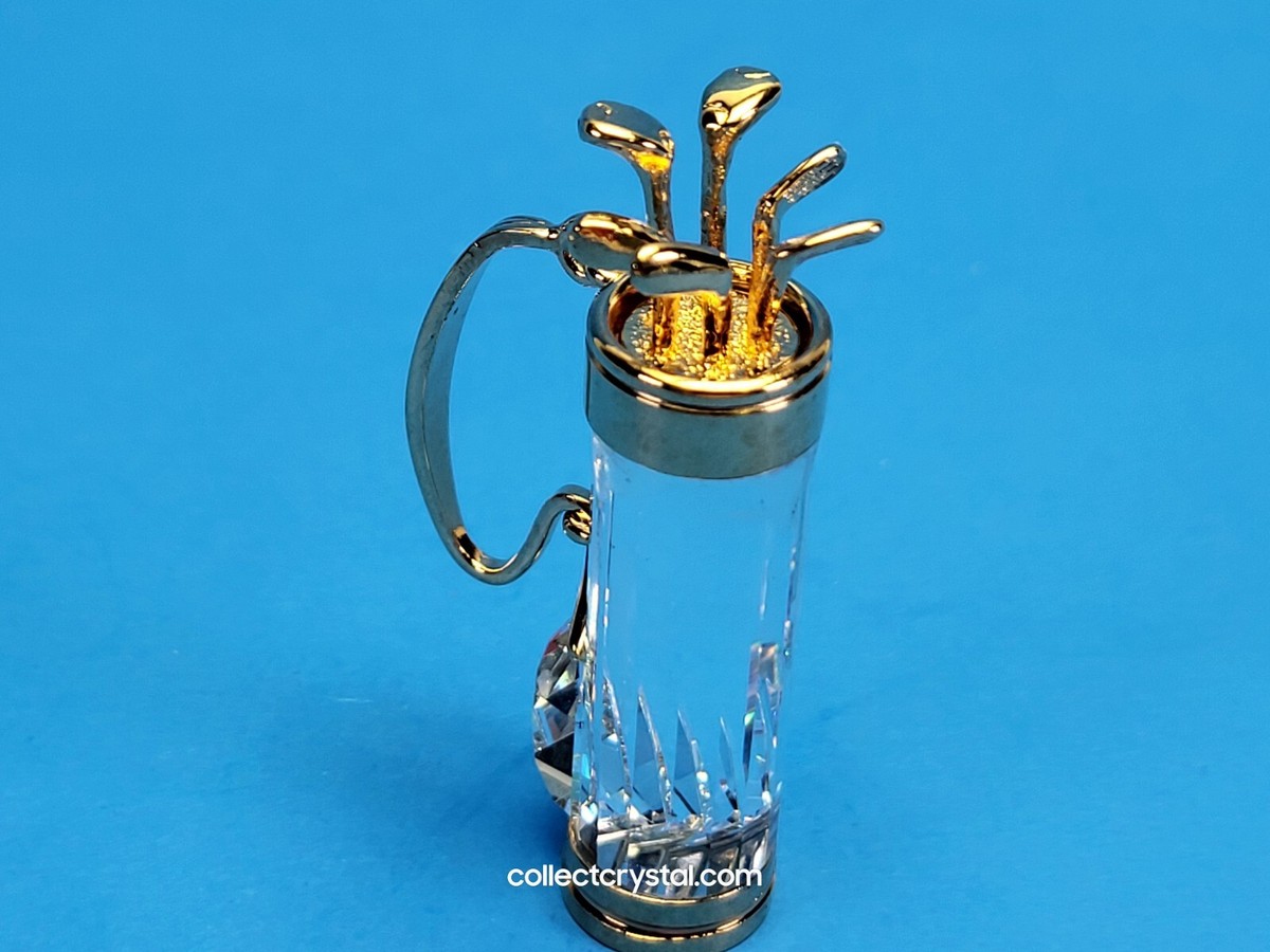 Swarovski Figurine Crystal Memories -Golf Bag and clubs Gold