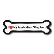 Magnet Me Up I Love My Australian Shepherd Dog Bone Car Magnet - 2x7 Dog Bone Au