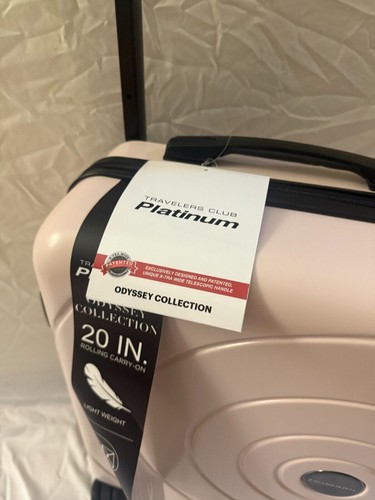New Travelers Club Odyssey Collection Hard Case 20" Carry On Luggage Blush - Picture 5 of 11