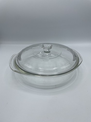 PYREX 221 Clear 8¼” Round Layer Cake Deep Pie Pan w/Lid Handles - Picture 9 of 10
