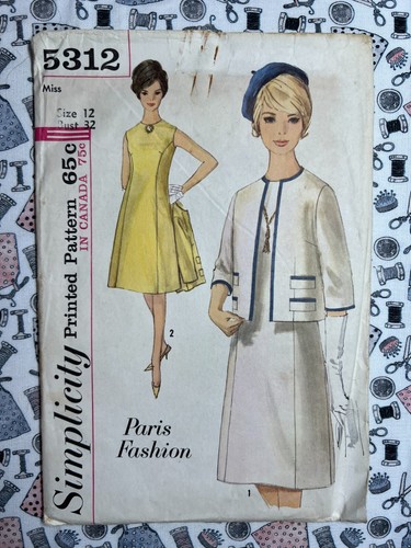 Abito e giacca Simplicity modello cucito 5312 manca pezzo unico taglia 12 taglio - Foto 1 di 3