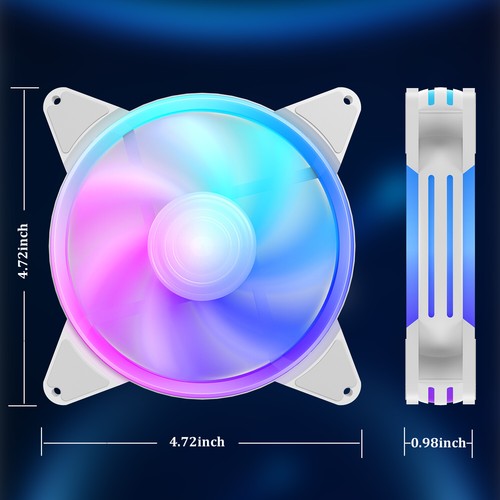 RGB Case Fans 120mm 4 Pin LED Light Air Cooling Hydraulic Bearing for Computer - Afbeelding 10 van 37