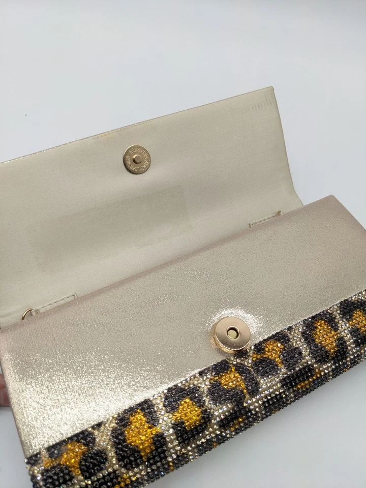 Bolso de hombro NINA leopardo animal cristal adornado - Marrón ~ Foto 4 de 4