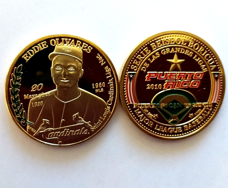EDDIE OLIVARES MLB Baseball Mayaguez PUERTO RICO token ficha medalla Beisbol