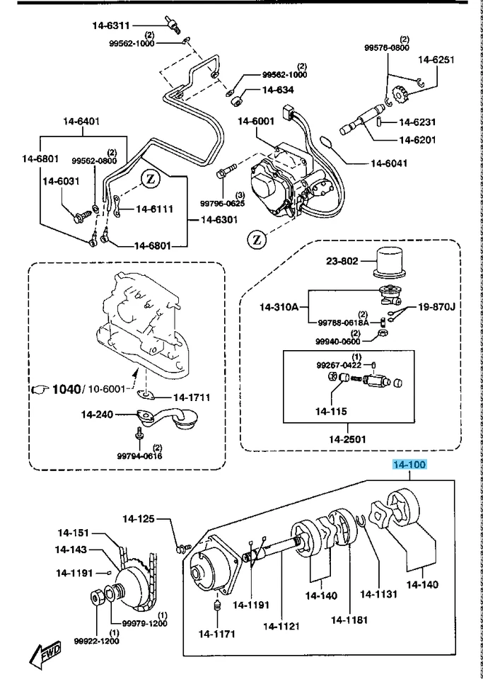 MAZDA RX-7 FD 93-95 COSMO 90-95 Genuine 13B 20B Engine Oil Pump NF01-14-100 OEM — 第 3/4 张图片