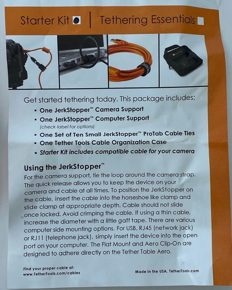 Tether Tools Starter Tethering Kit w/ USB 2.0 Mini-B 5 Pin Cable (15 Ft/Orange) - Image 3 of 4