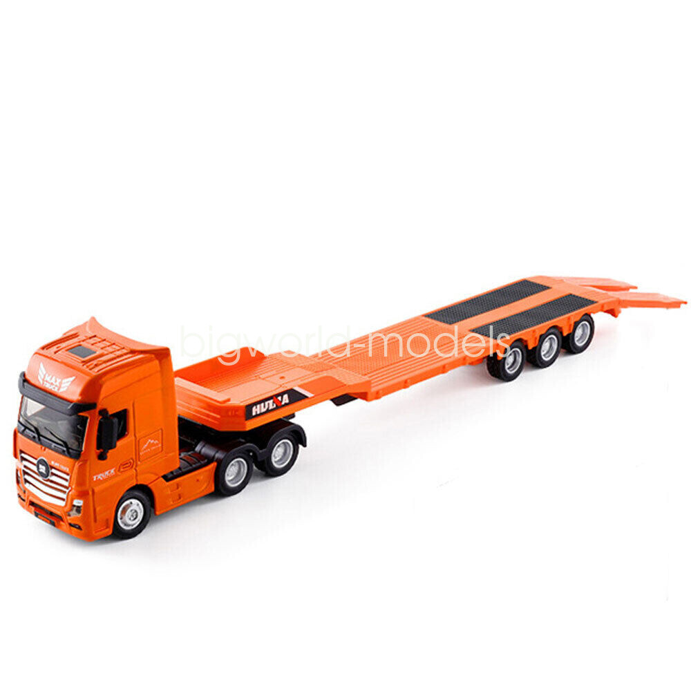 ミニカー WSI MODELS 1/50 FLAT BED TRAILER 1/50 Flatbed Truck Toy Orange Transport Trailer Diecast Toys