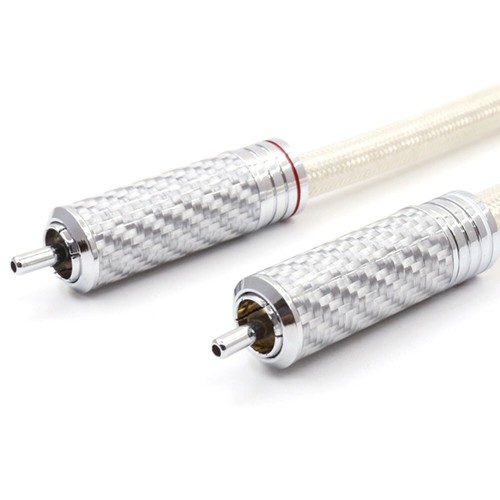 Pair A26 Signature 6N OCC Silver-plated Hifi RCA Audio Cable With Carbon fiber - Picture 5 of 8