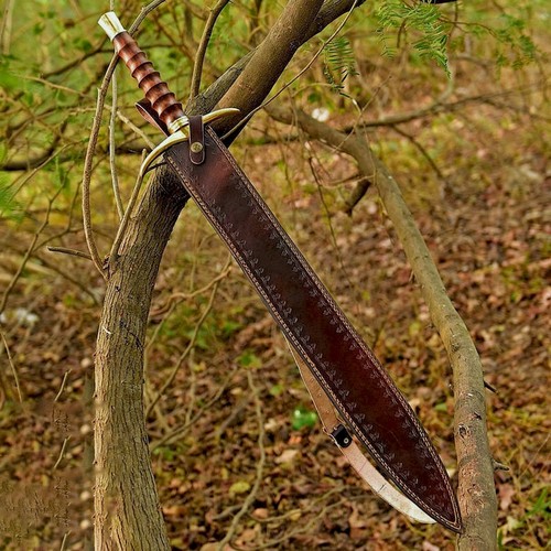 Espada Vikinga Personalizada | Acero Damasco Forjado a Mano | Hoja de Batalla Medieval 1 - Imagen 6 de 10