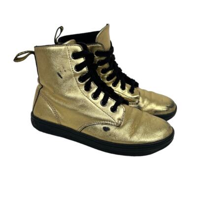 Martens Women's Leyton Metallic Leather Sneaker Ankle Boot