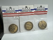 Northwest Territorial Mint Christmas New Year  Token Coin 1.5" New Lot Of 3 Ch