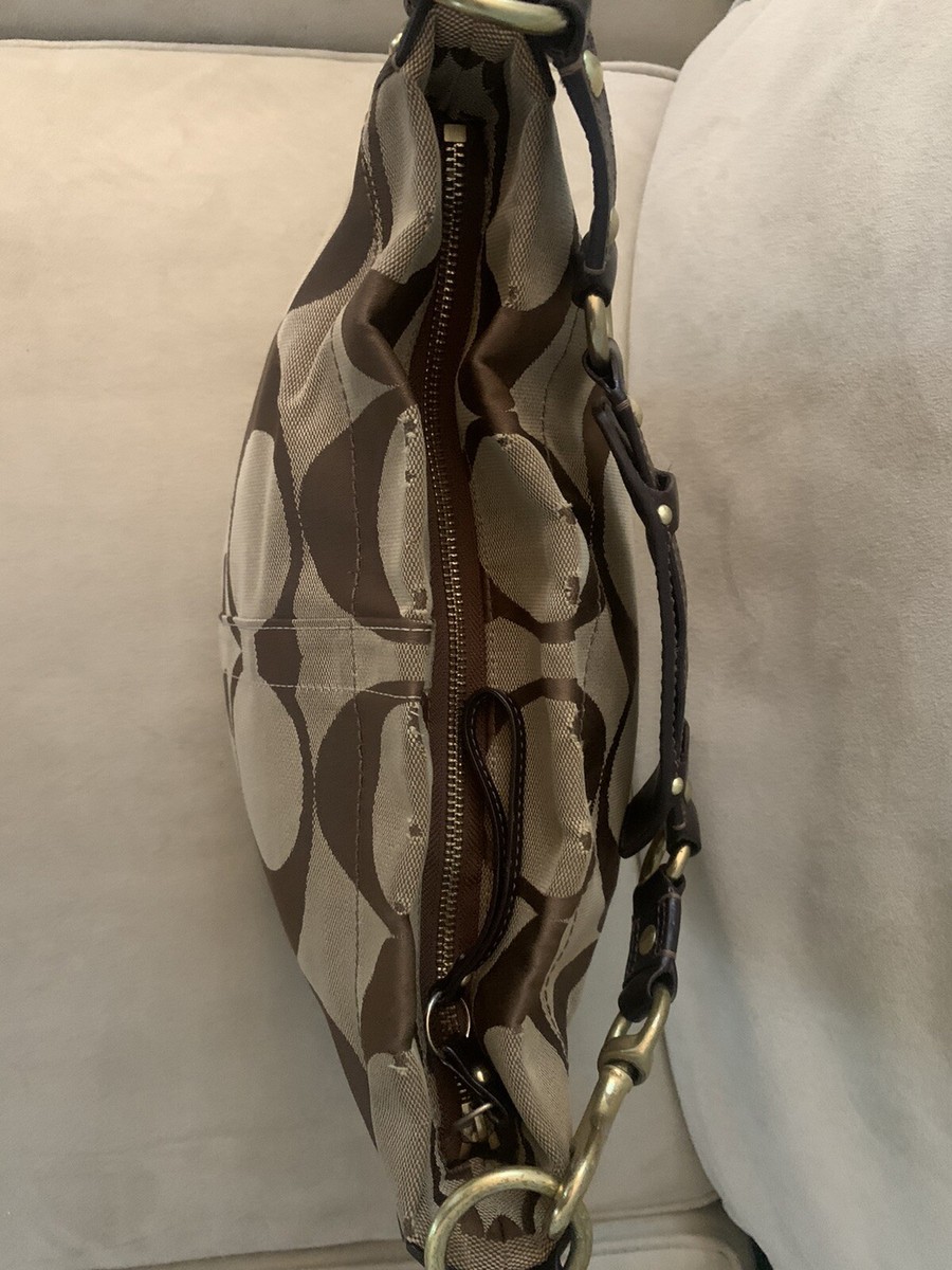 COACH Authentic Brown & Tan Monogram Handbag 10619 | eBay