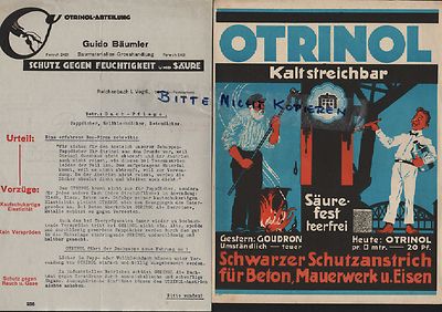 DRESDEN, Prospekt 1930, SAXONIA Richard Klinkert Otrinol schwarzer Schutzanstric