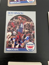 Nets Roy Hinson signed 1990 Hoops basketball Card