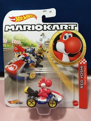 HOT WHEELS MARIOKART RED YOSHI STANDARD KART DIECAST 1:64 SCALE NEW MATTEL