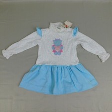 Vintage NWT Health-Tex Toddler Teddy Bear Embroidered Heart-Dot Dress - 2T 658
