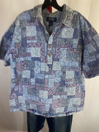 Ono & Co Reverse Print Hawaiian CAMP SHIRT XL Extra LArge