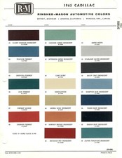 1965 Cadillac Deville Fleetwood Eldorado Sixty-two Full Line Paint Chips R-m