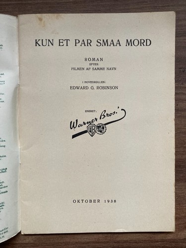 A Slight Case of Murder Edward G. Robinson 1938 Danish EVAs Lille Films-Roman - Picture 2 of 10