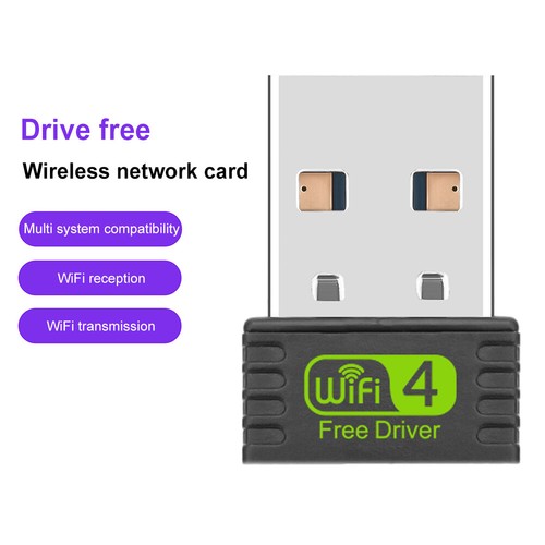 2.4GHz USB Ethernet WiFi Dongle Mini USB WiFi Adapter Free Drive for PC Laptop - Afbeelding 1 van 11