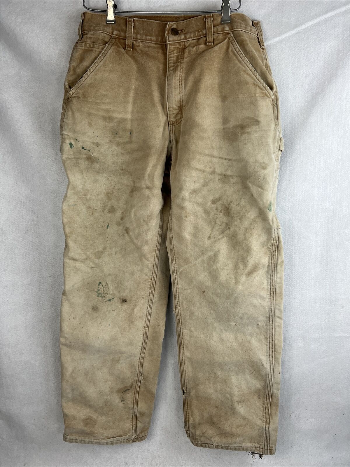 Carhartt Insulated Pants 32x32 Distressed Paint S… - image 1
