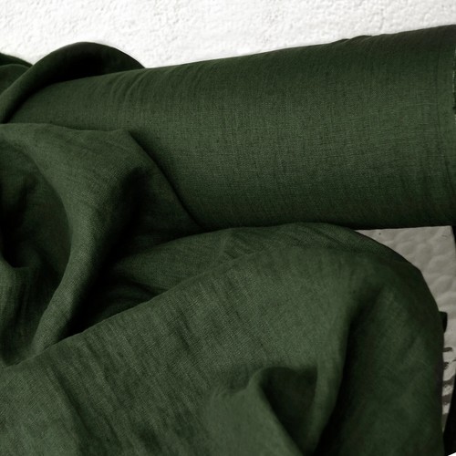 Dark Moss Linen Fabric by the Yard – Ideal for Apparel, Home Décor & Crafts - 第 1/1 張圖片