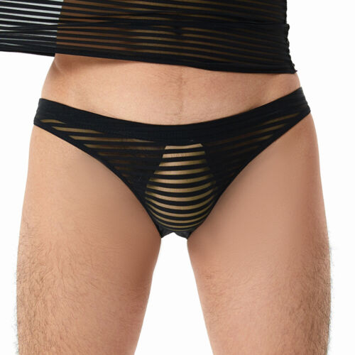 Intimo Da Uomo Costumi Da Bagno Intimo Trasparente Mutandine A Righe Slip ▼ - Foto 12 di 17