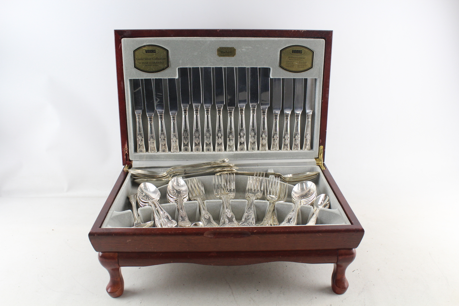 Viners Cutlery Set 58 Piece Four Legs Vintage Wooden Canteen 9462g eBay