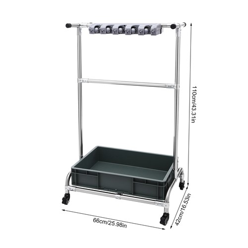 Broom And Mop Holder Movable Floor-Mounted Mop Rack Floor Standing Cleaning Tool - Picture 5 of 14