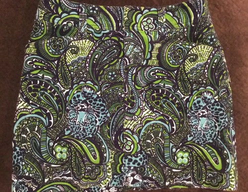 Lilly Pulitzer Tulah Sz 2 Navy Green Paisley Leopa