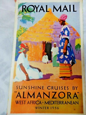 Royal Mail Line Tarifflieger RMS ALACANTRA 80x130mm gefaltet 1936 AFRIKA 